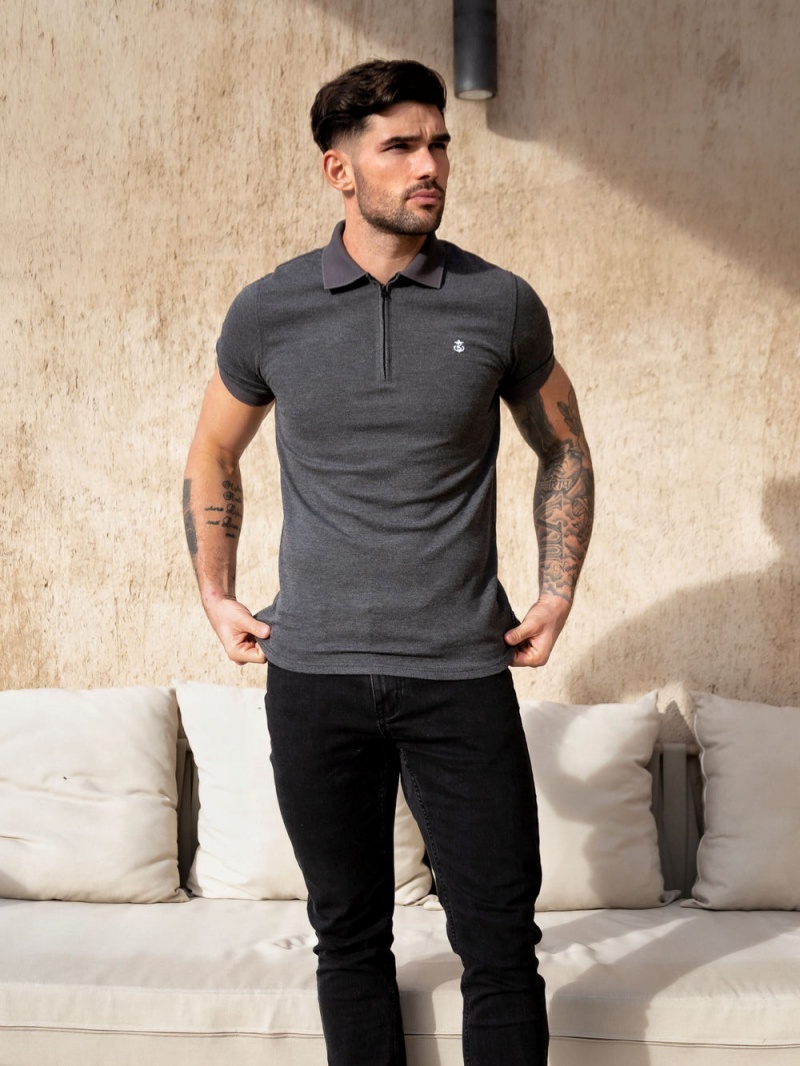 Charcoal Blakely Aspen Polo | MPYJ-80914