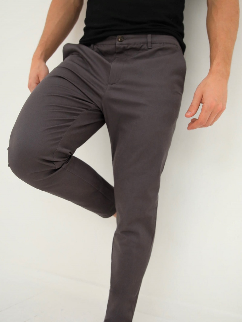 Charcoal Blakely Cavill Slim Fit Tailored Chinos | FIRX-05798