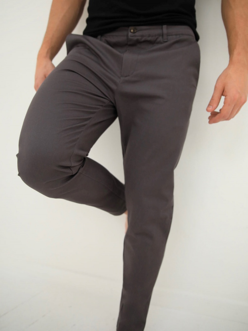 Charcoal Blakely Cavill Slim Fit Tailored Chinos | FIRX-05798