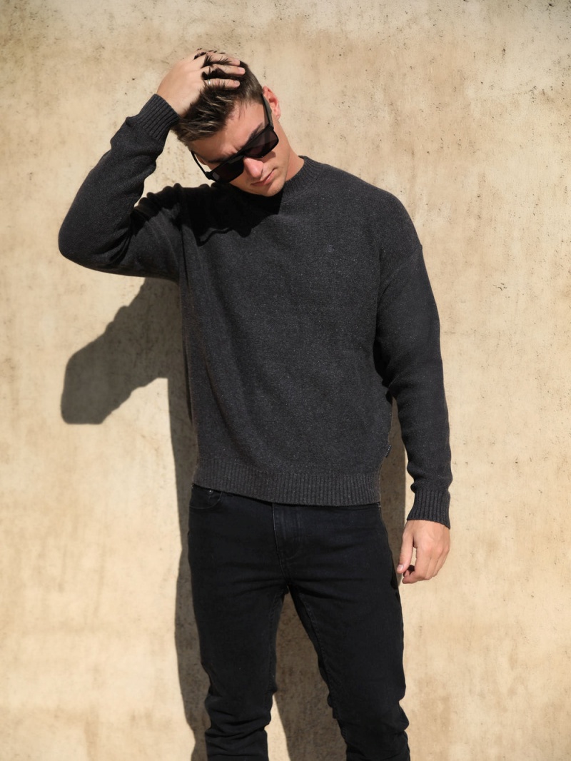 Charcoal Blakely Huxley Knit Jumper | FCJQ-36958