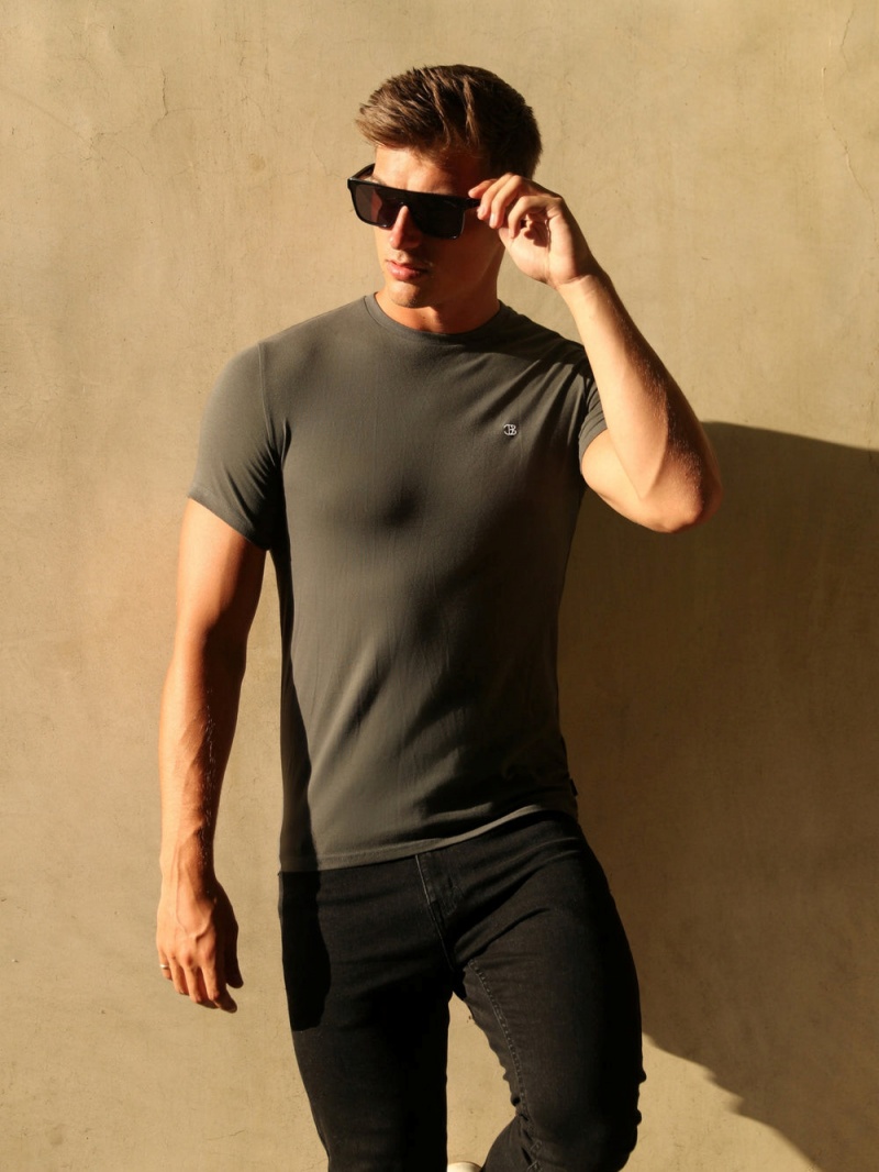 Charcoal Blakely Initial T-Shirt | BNOJ-53182