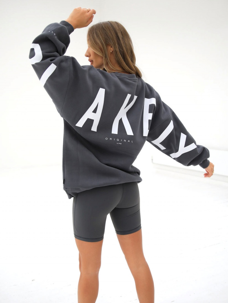 Charcoal Blakely Isabel Oversized Jumper | NCKL-96321