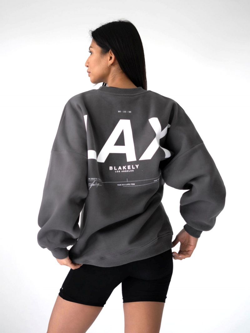 Charcoal Blakely LAX Isabel Oversized Jumper | MBJX-70658