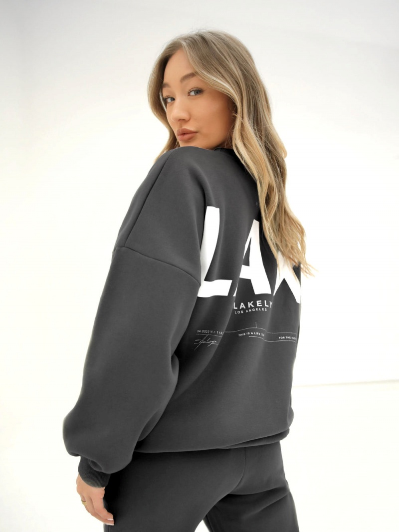 Charcoal Blakely LAX Isabel Oversized Jumper | MBJX-70658