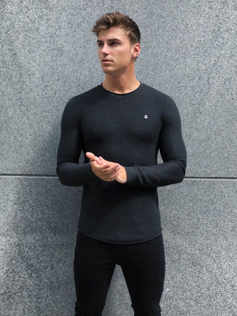 Charcoal Blakely Mason Knit Jumper | JHMC-68349