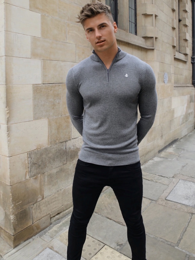 Charcoal Blakely Oxbridge Jumper | RGPB-49826