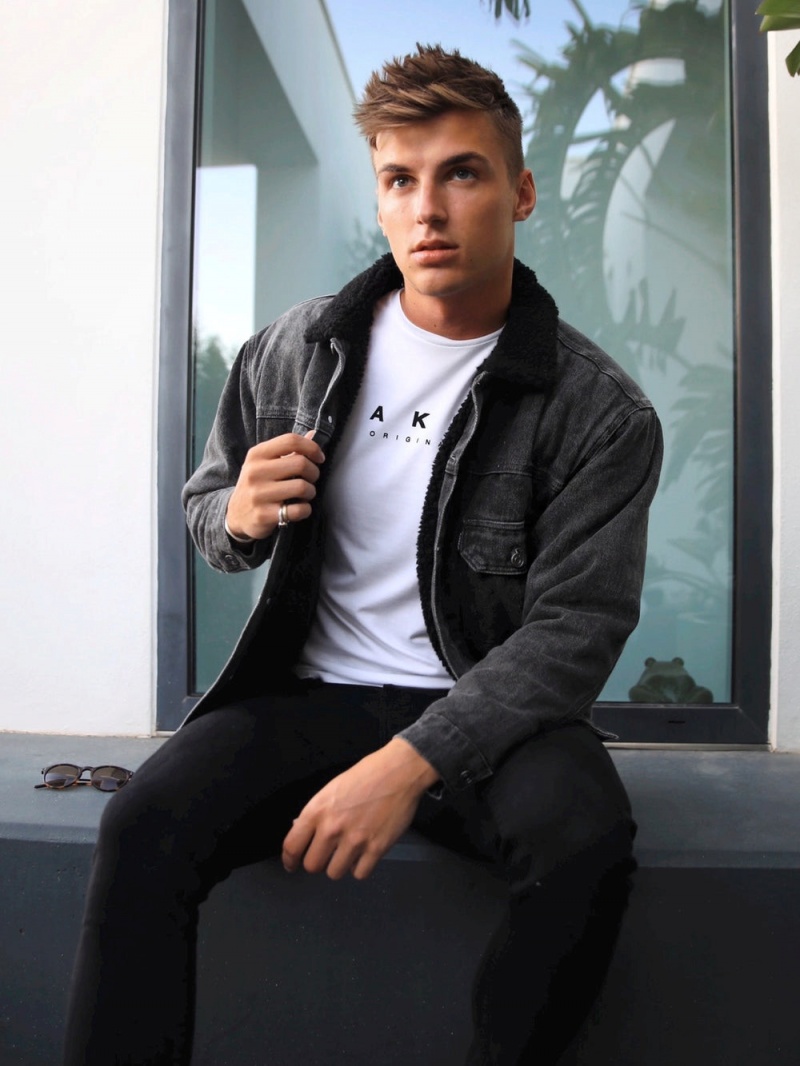 Charcoal Blakely Rapha Denim Jacket | XQWD-86213