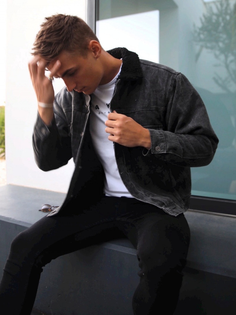 Charcoal Blakely Rapha Denim Jacket | XQWD-86213