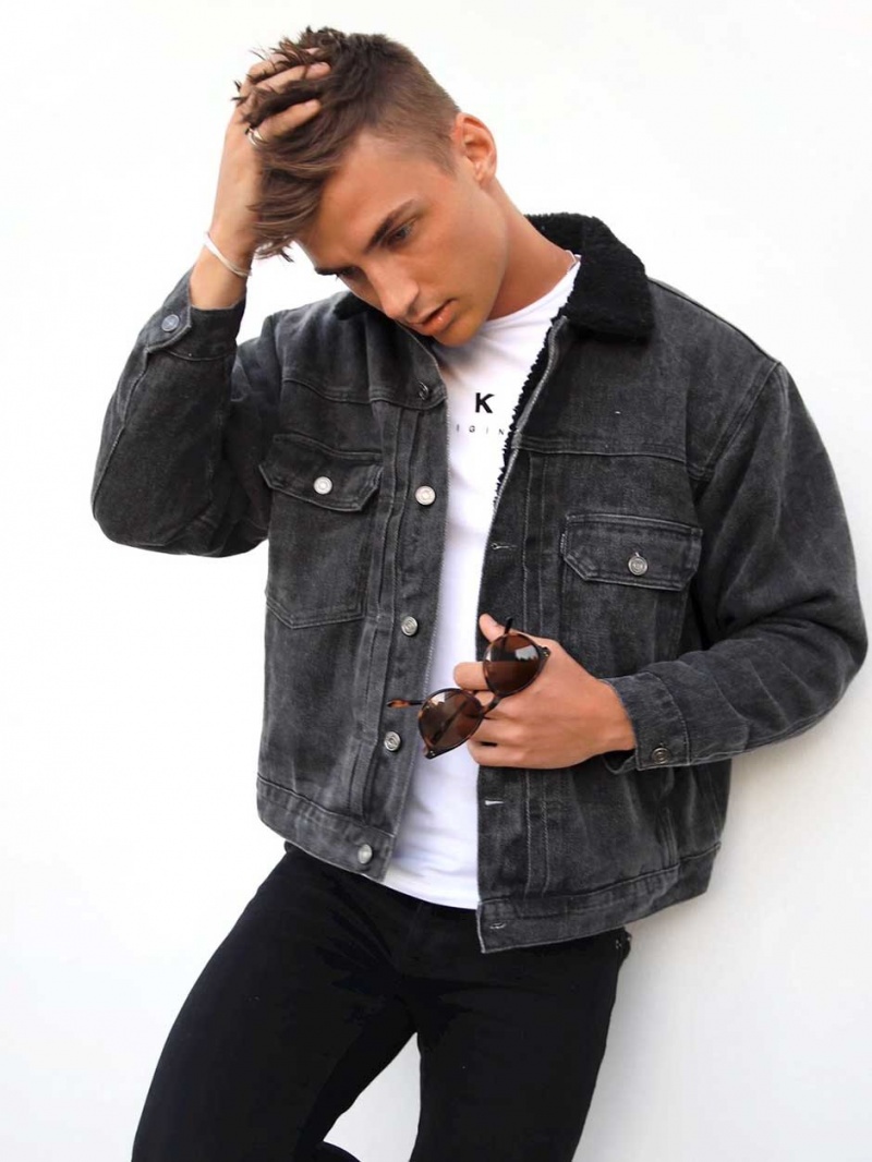 Charcoal Blakely Rapha Denim Jacket | XQWD-86213