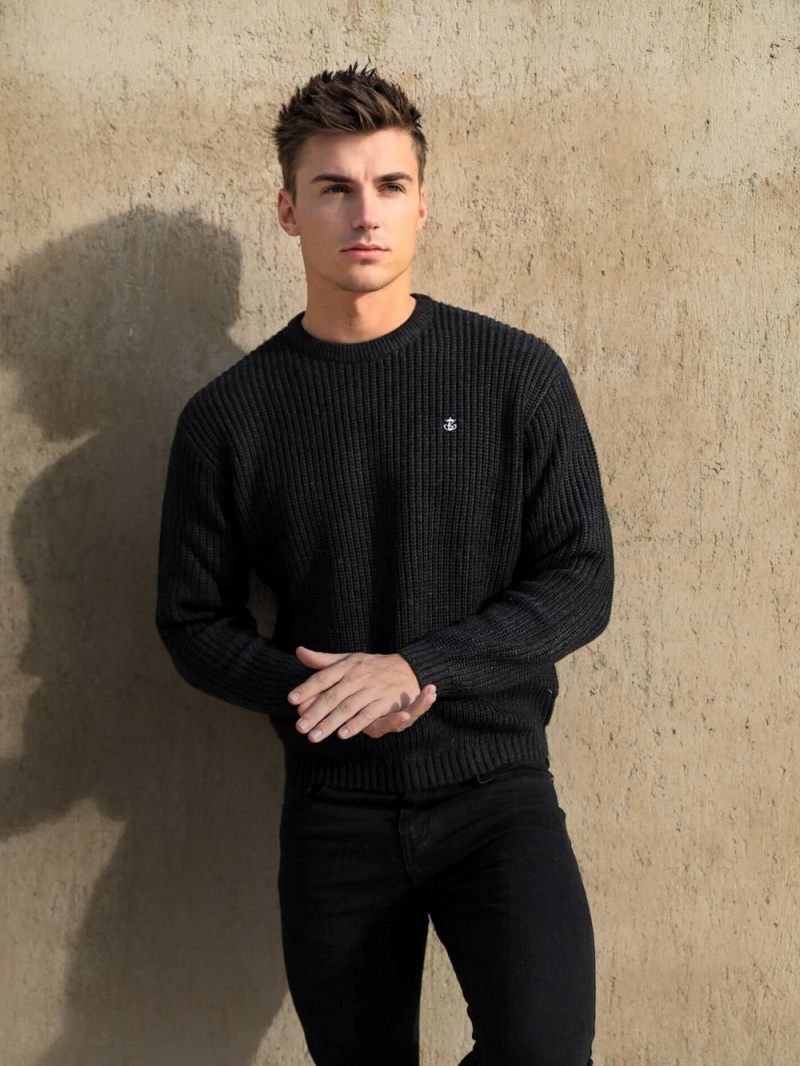 Charcoal Blakely Stanton Knit Jumper | XRKY-39574