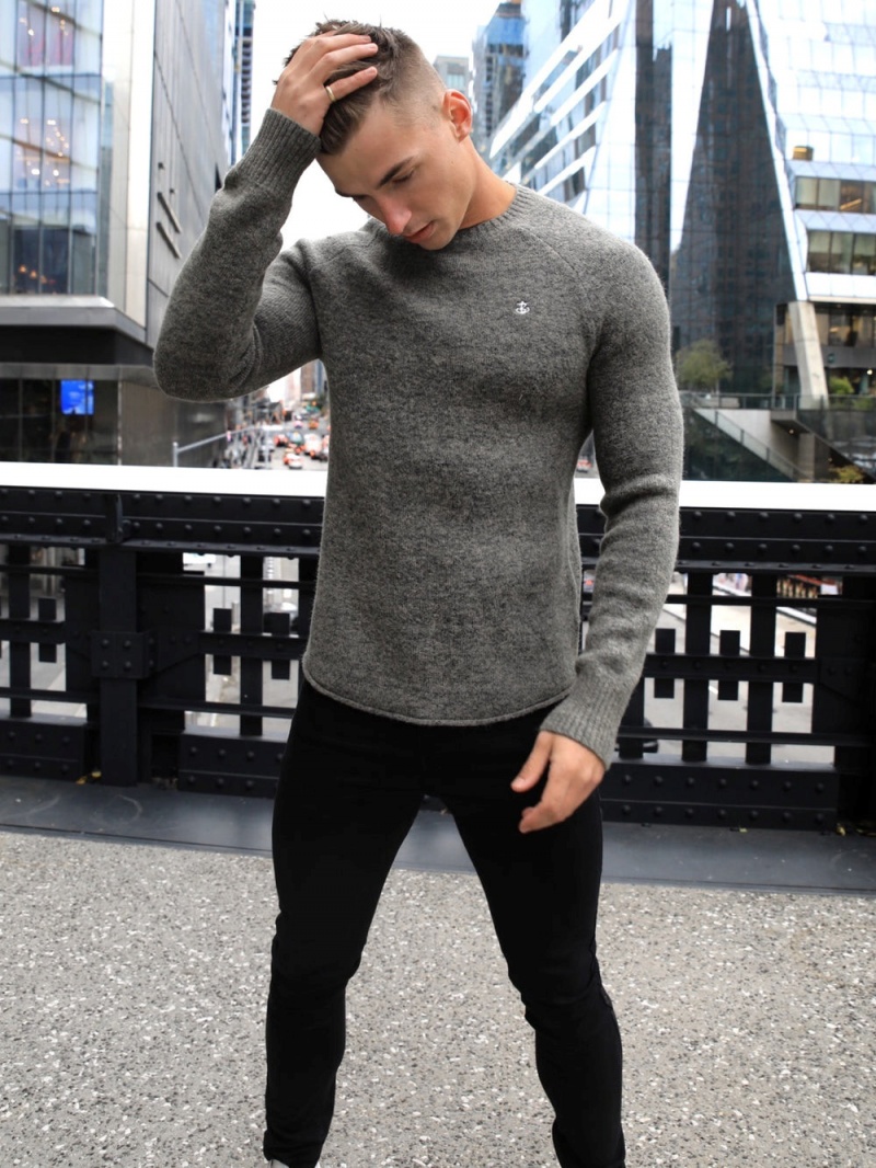 Charcoal Blakely Yardley Knit Jumper | YUZA-95801