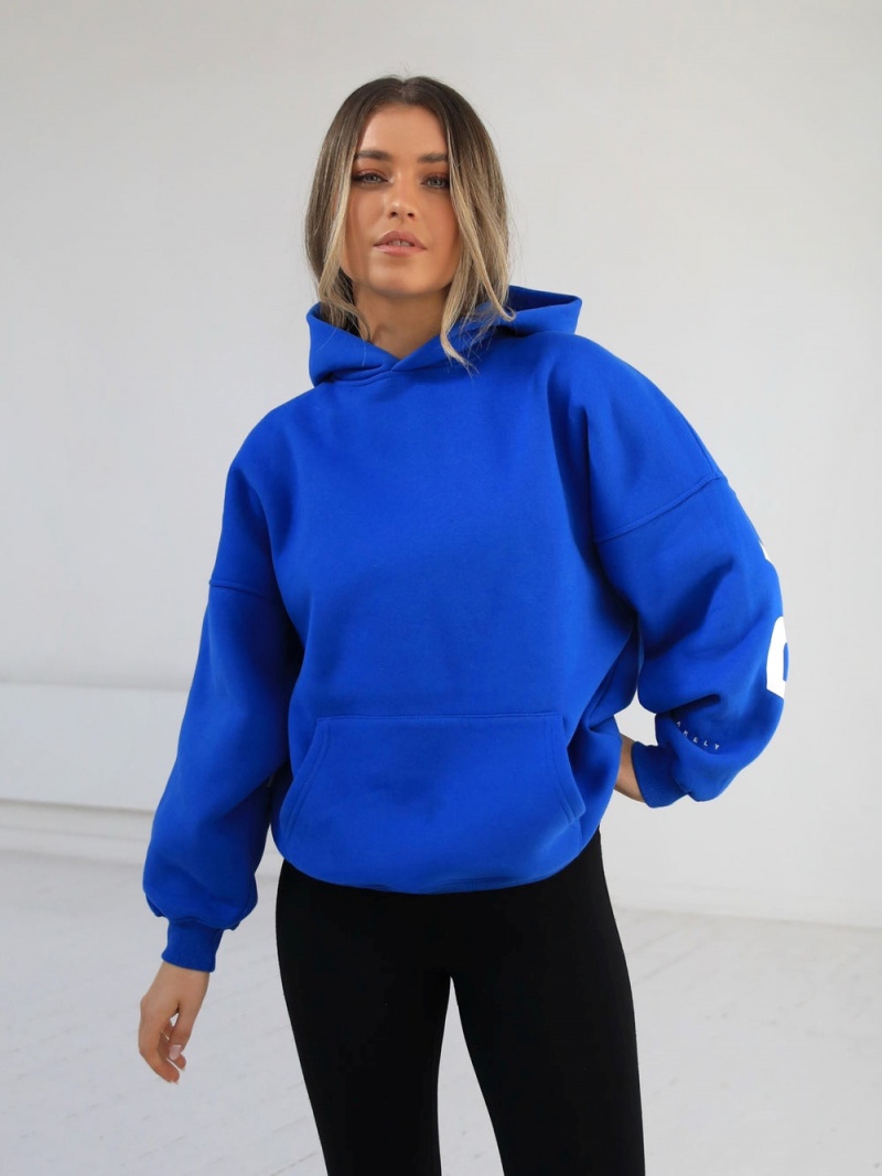 Cobalt Blue Blakely Members Isabel Oversized Hoodie | PNSQ-24517