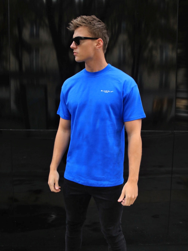 Cobalt Blue Blakely Members Relaxed T-Shirt | ZGIP-48967