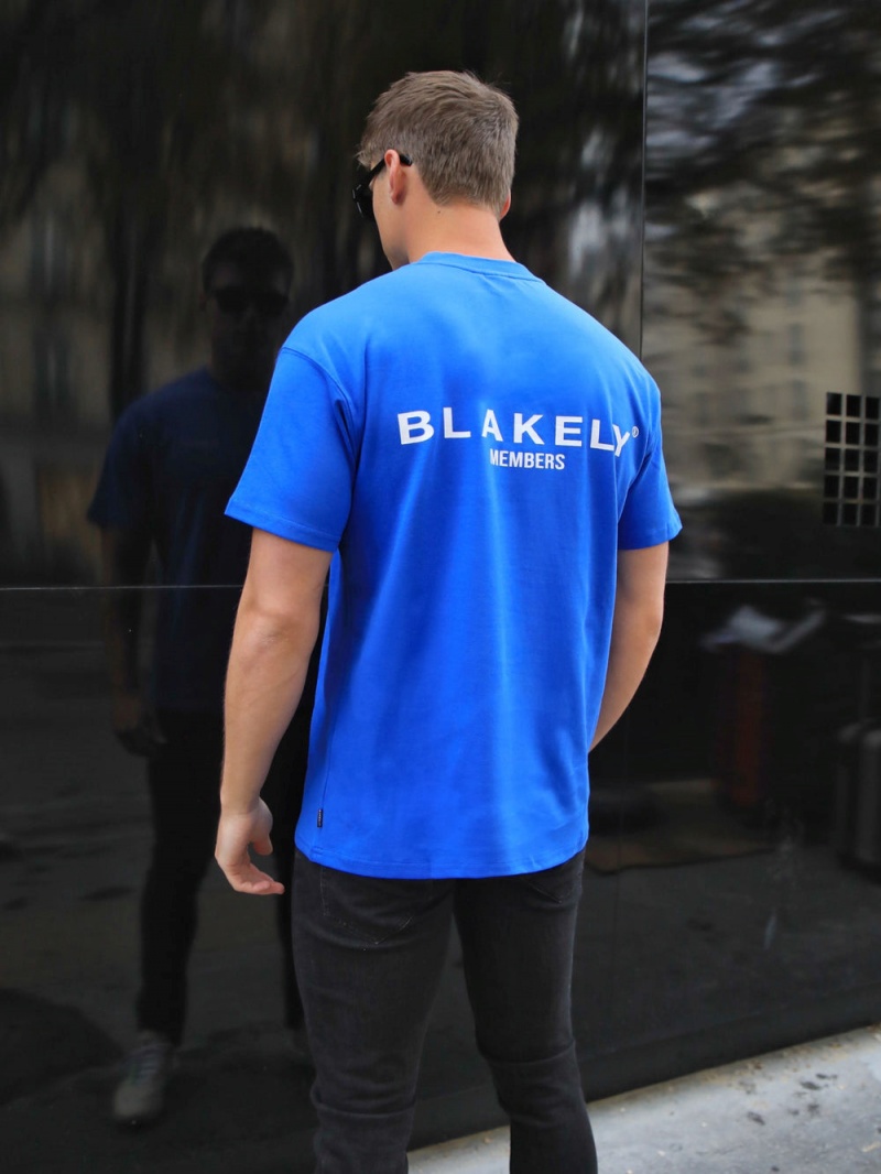 Cobalt Blue Blakely Members Relaxed T-Shirt | ZGIP-48967