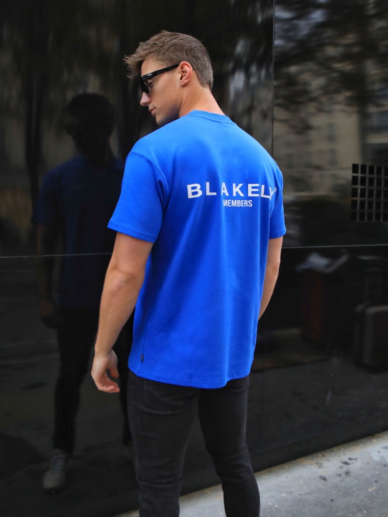 Cobalt Blue Blakely Members Relaxed T-Shirt | ZGIP-48967