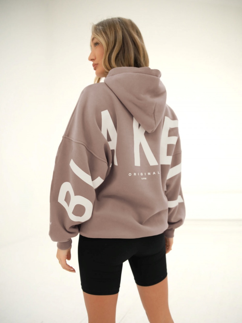 Coffee Blakely Isabel Oversized Hoodie | QXAR-97658
