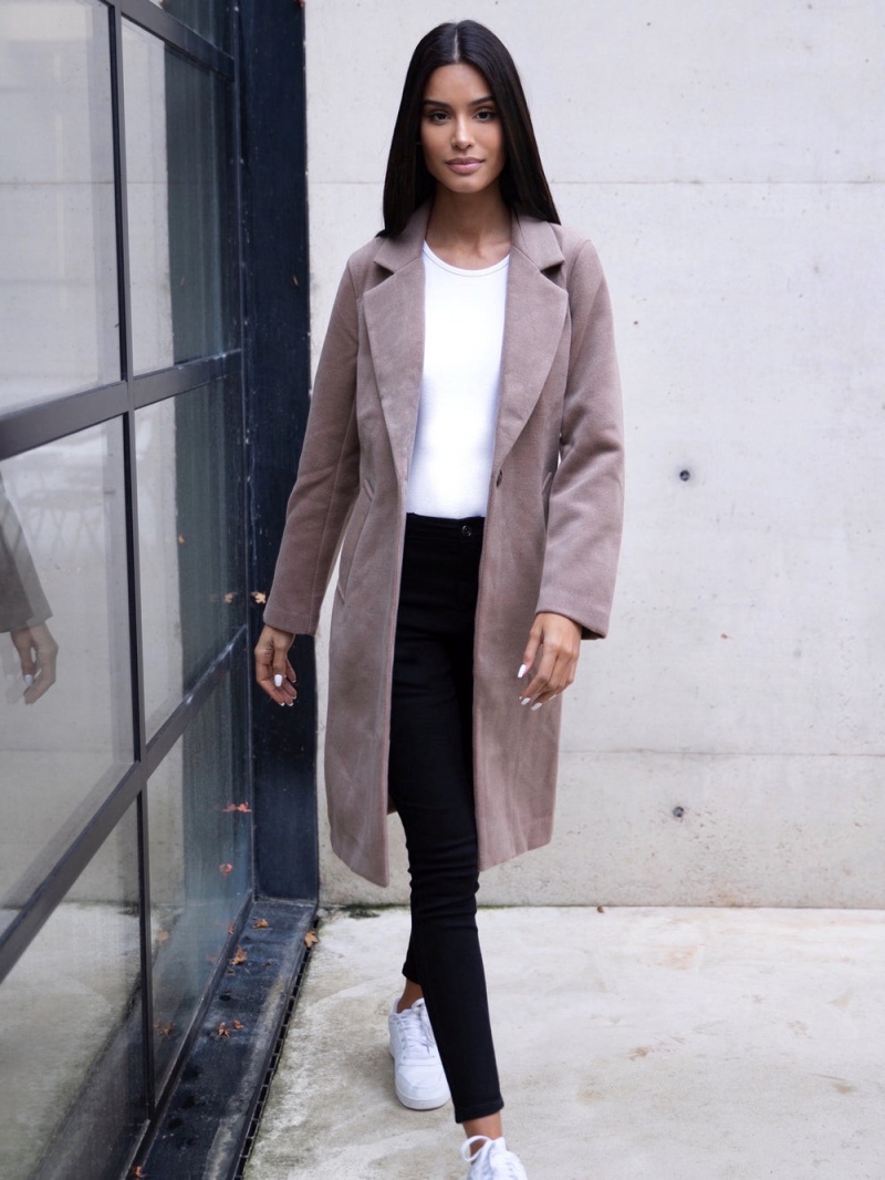 Coffee Blakely Mabel Tailored Longline Coat | URPM-35179