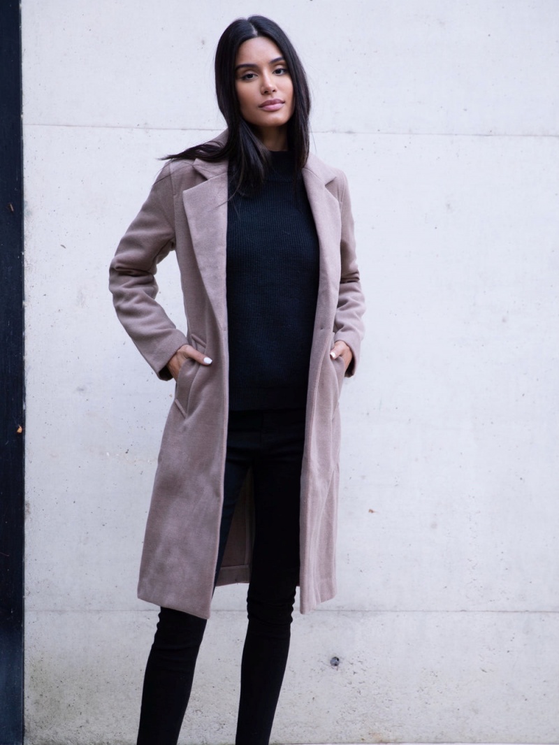 Coffee Blakely Mabel Tailored Longline Coat | URPM-35179