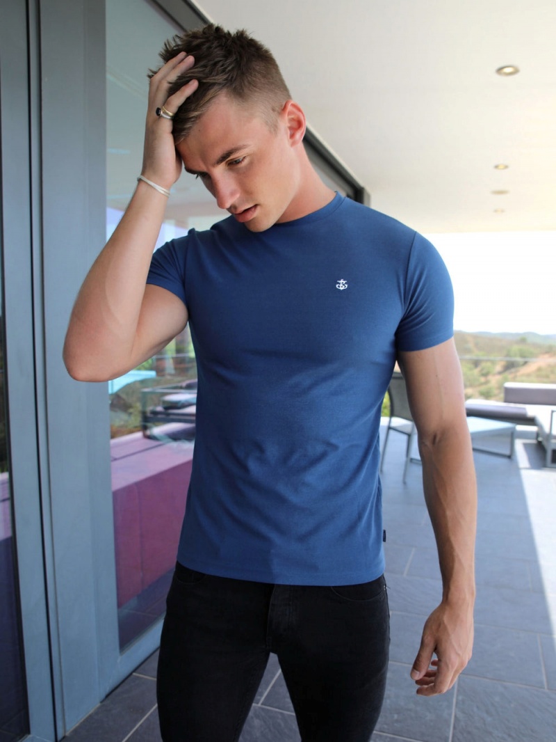 Dark Blue Blakely Eli T-Shirt | IUSN-15784