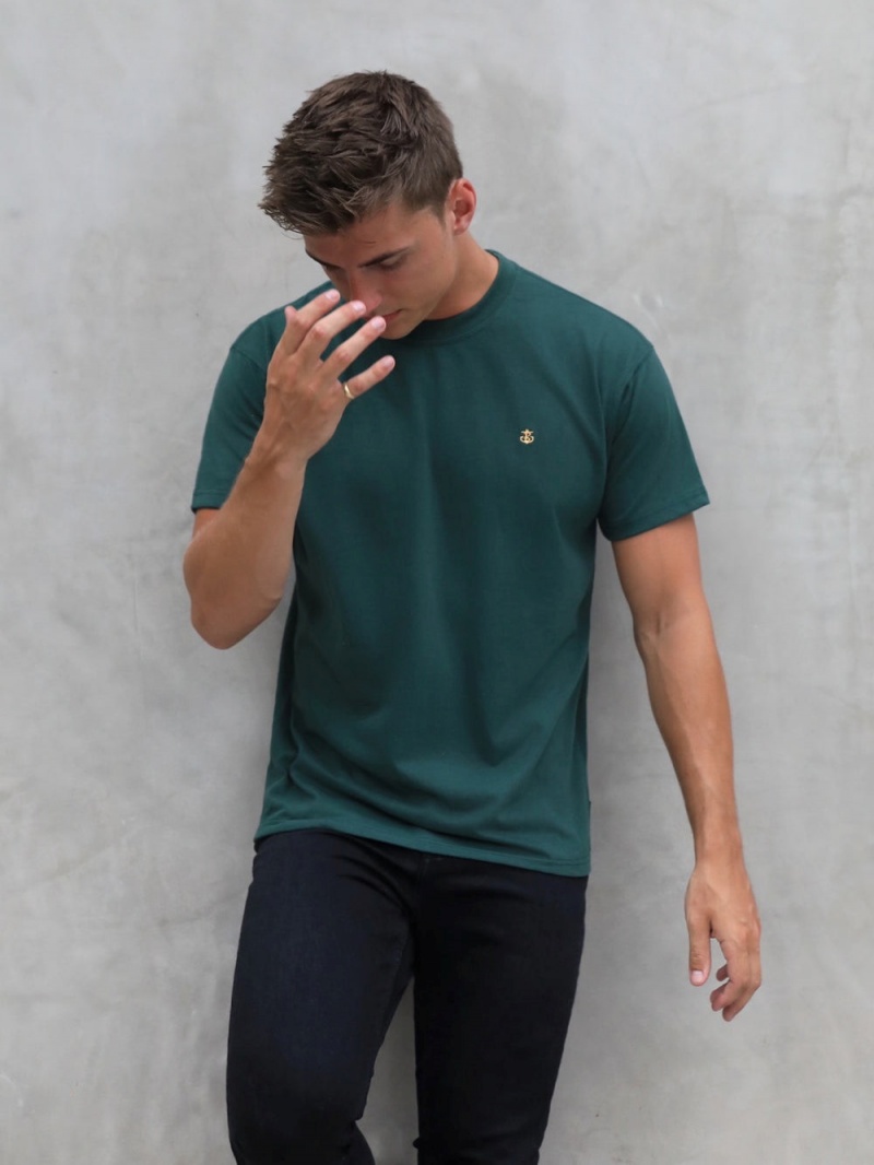 Dark Green Blakely Anchor Relaxed T-Shirt | FEAB-79861