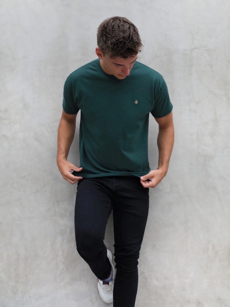 Dark Green Blakely Anchor Relaxed T-Shirt | FEAB-79861