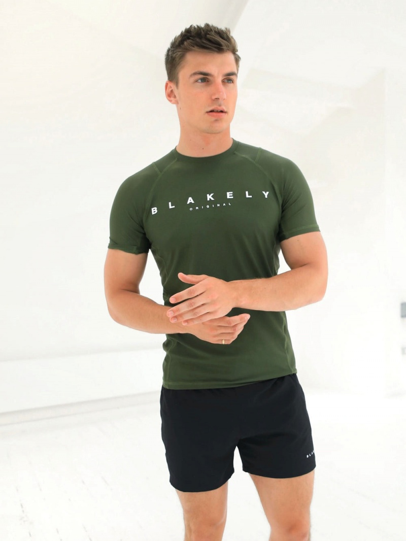 Dark Green Blakely Apex Active T-Shirt | TOXL-98340