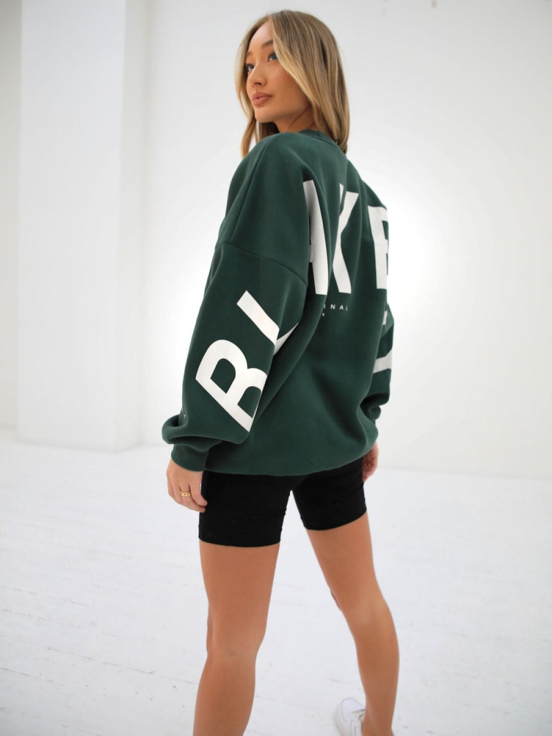 Dark Green Blakely Isabel Oversized Jumper | ROGK-04327