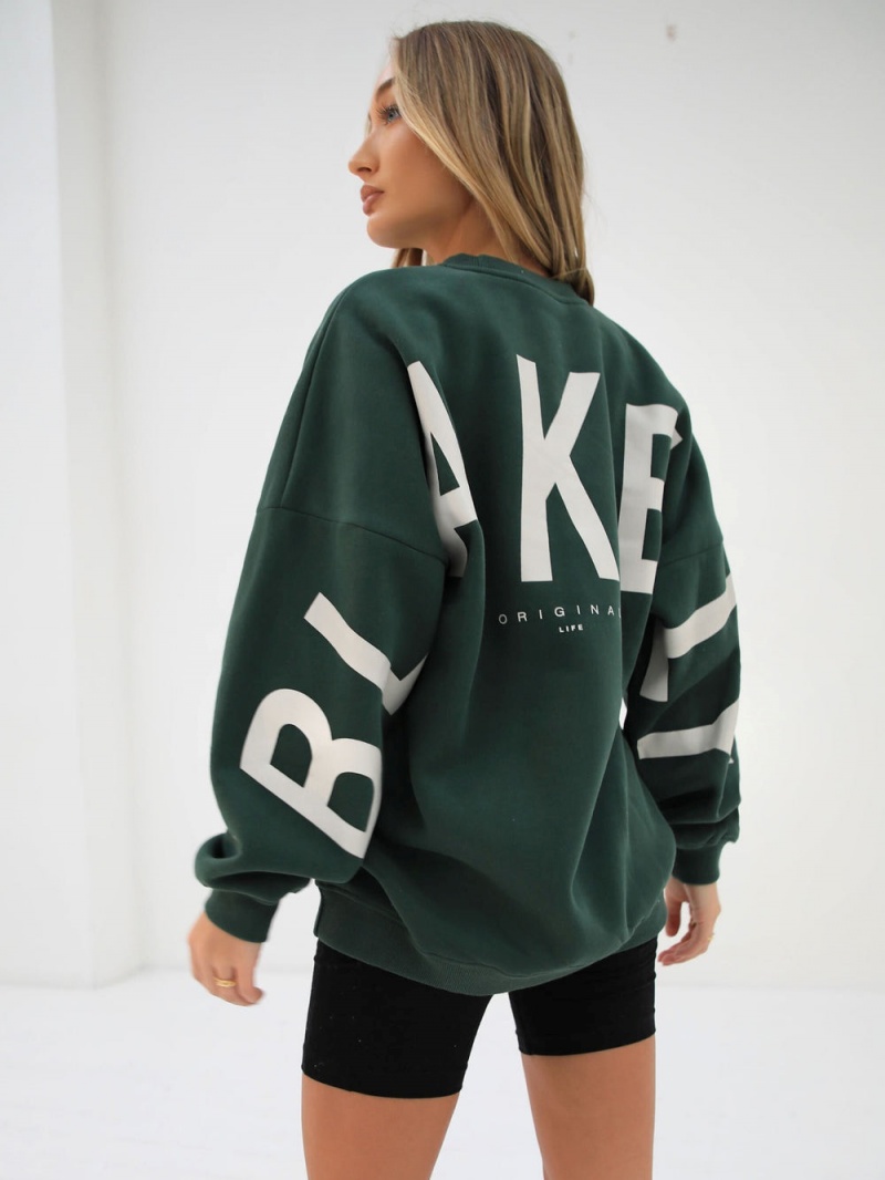 Dark Green Blakely Isabel Oversized Jumper | ROGK-04327