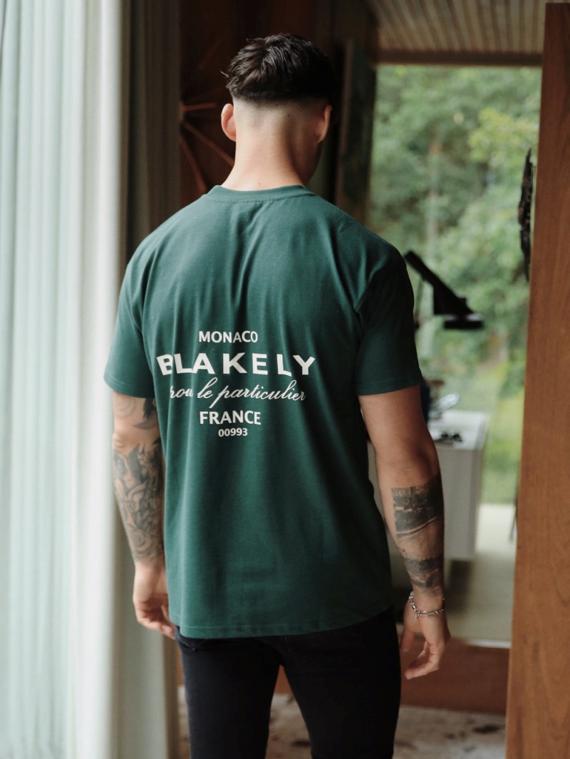 Dark Green Blakely Monaco Relaxed T-Shirt | AQOL-01249