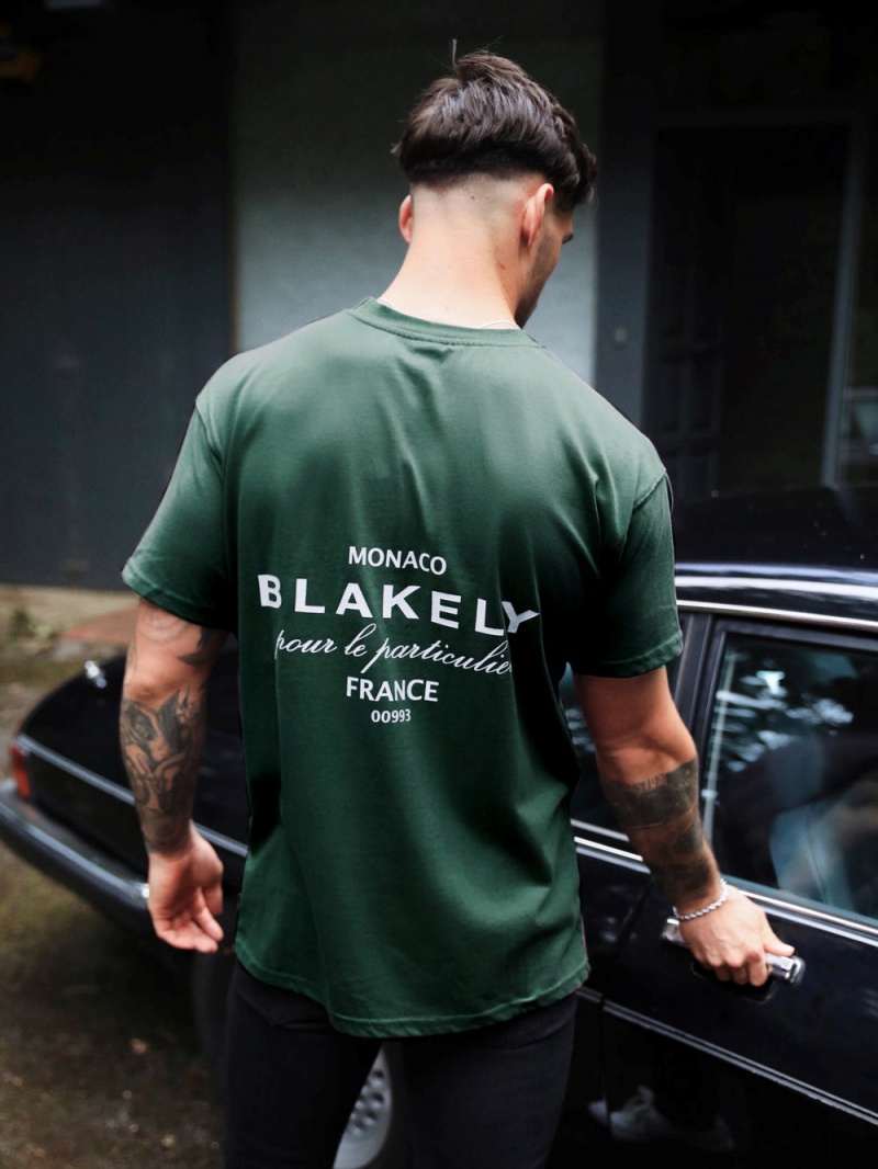 Dark Green Blakely Monaco Relaxed T-Shirt | AQOL-01249