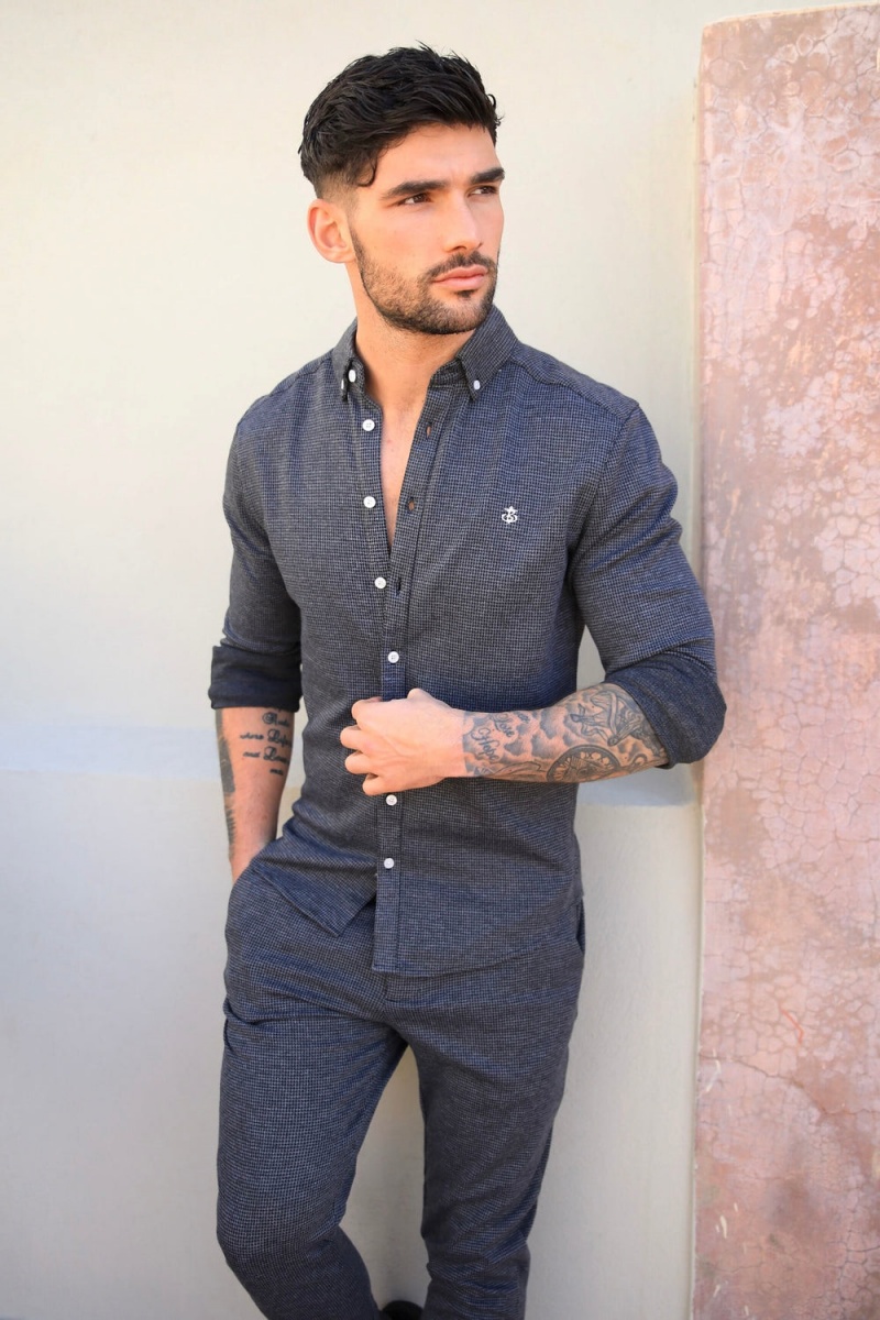 Dark Grey Blakely Midar Check Shirt | YFZO-79510