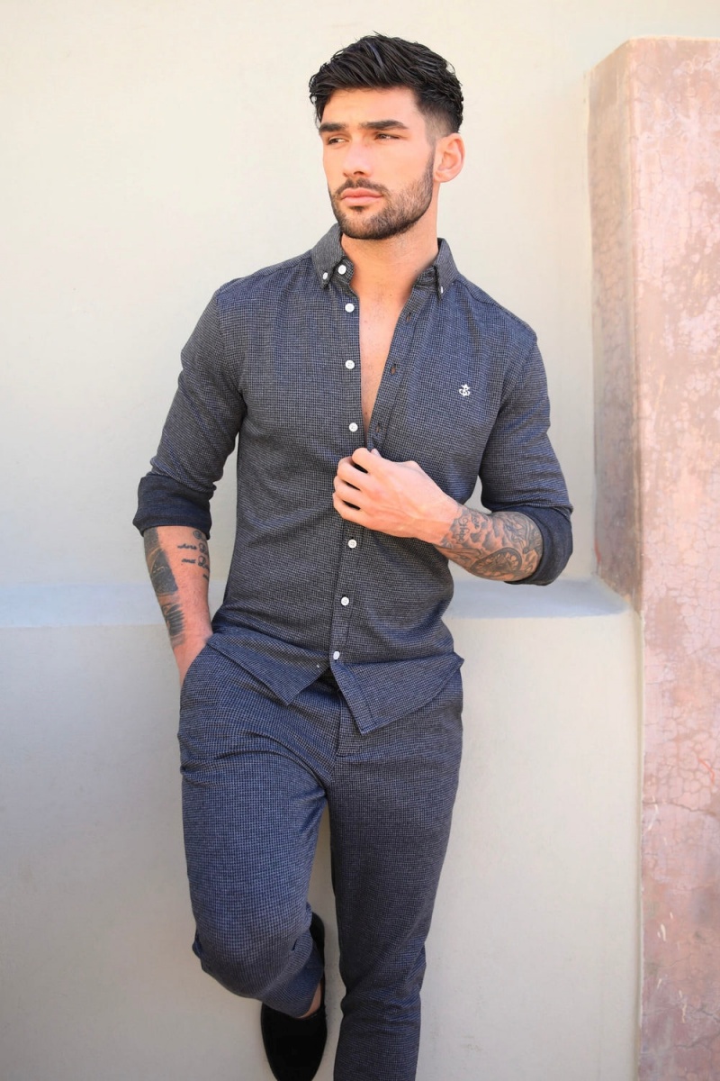Dark Grey Blakely Midar Check Shirt | YFZO-79510