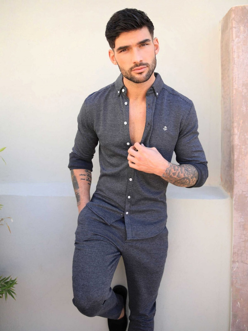 Dark Grey Blakely Midar Check Shirt | YFZO-79510