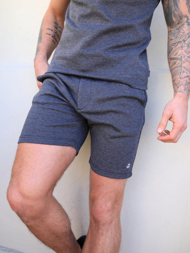 Dark Grey Blakely Midar Check Shorts | HPAS-50479