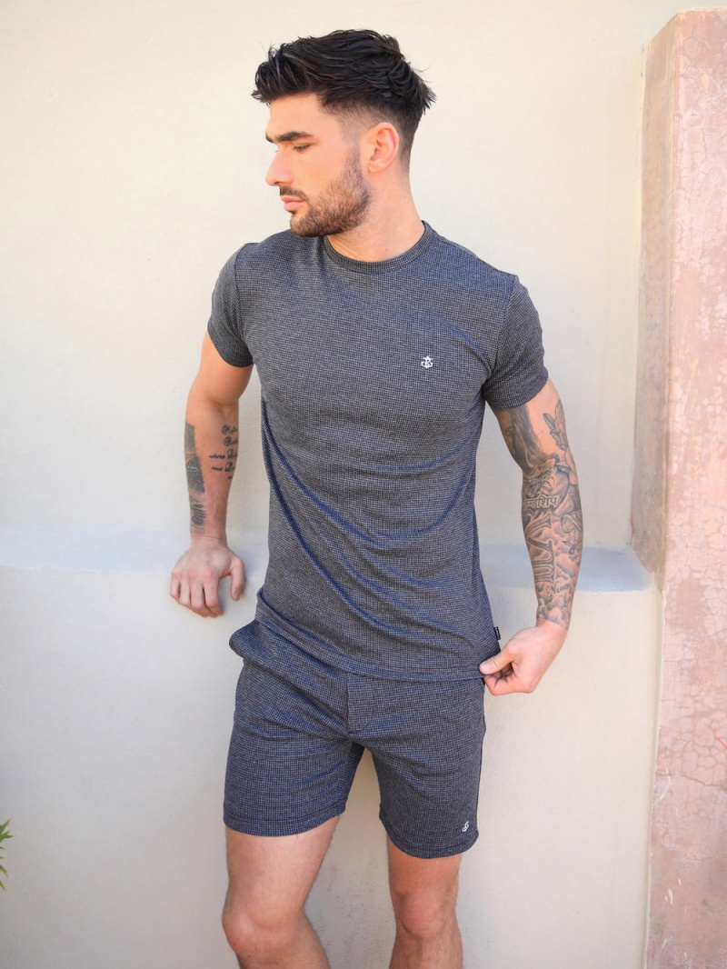 Dark Grey Blakely Midar Check T-Shirt | ZDBA-05674