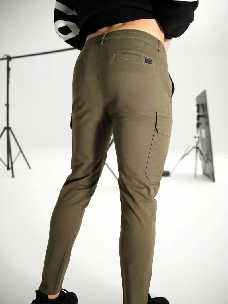 Dark Khaki Blakely Cargo Trousers | QJGW-40913