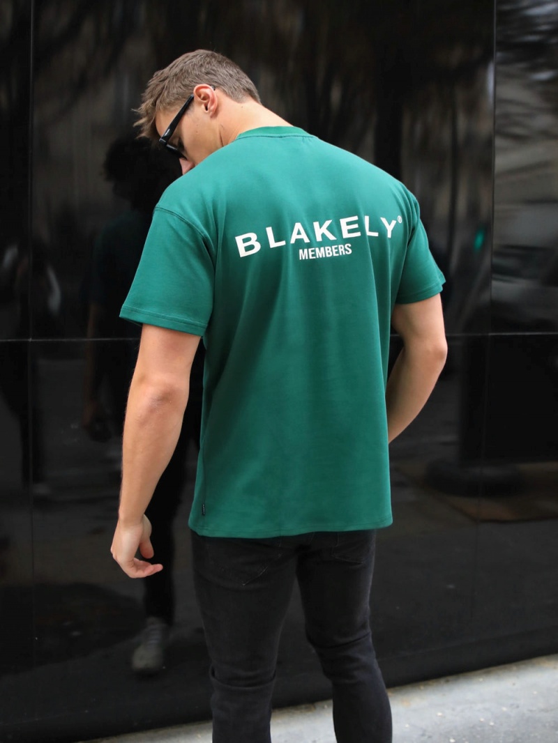 Deep Green Blakely Members Relaxed T-Shirt | HAZY-89065