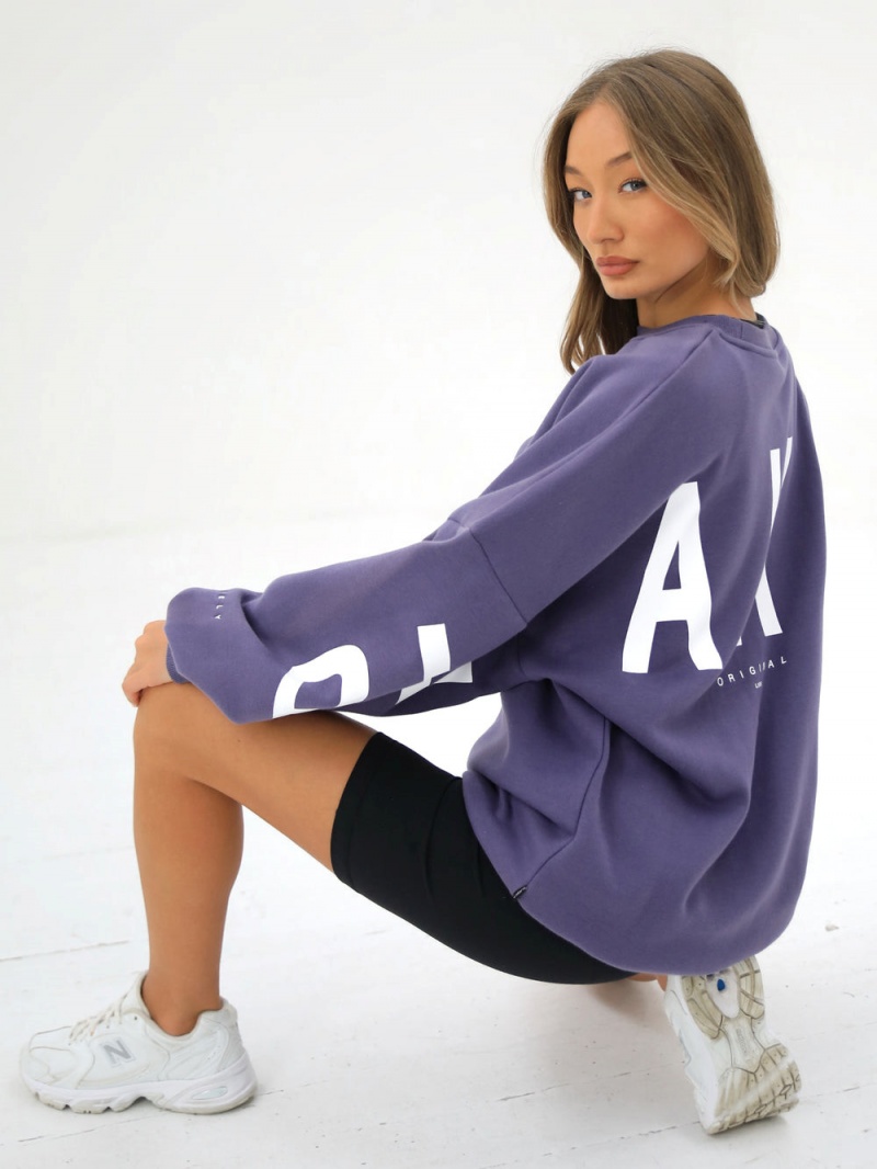 Dusky Purple Blakely Isabel Oversized Jumper | IGVS-63748