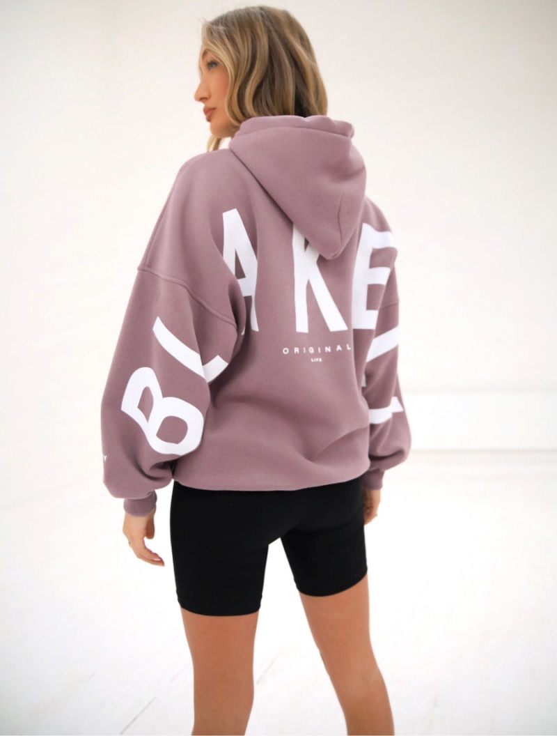 Dusty Pink Blakely Isabel Oversized Hoodie | XOTC-54817