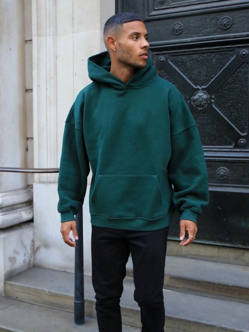 Forest Green Blakely Idris Oversized Hoodie | IJCN-71489