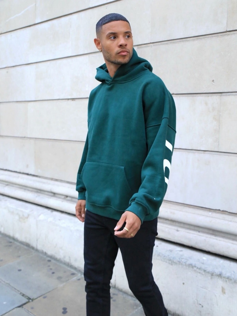 Forest Green Blakely Idris Oversized Hoodie | IJCN-71489