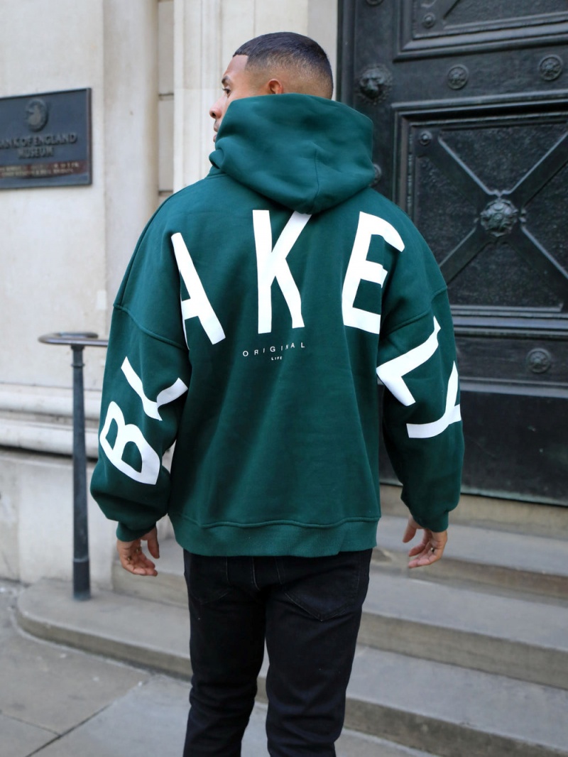 Forest Green Blakely Idris Oversized Hoodie | IJCN-71489