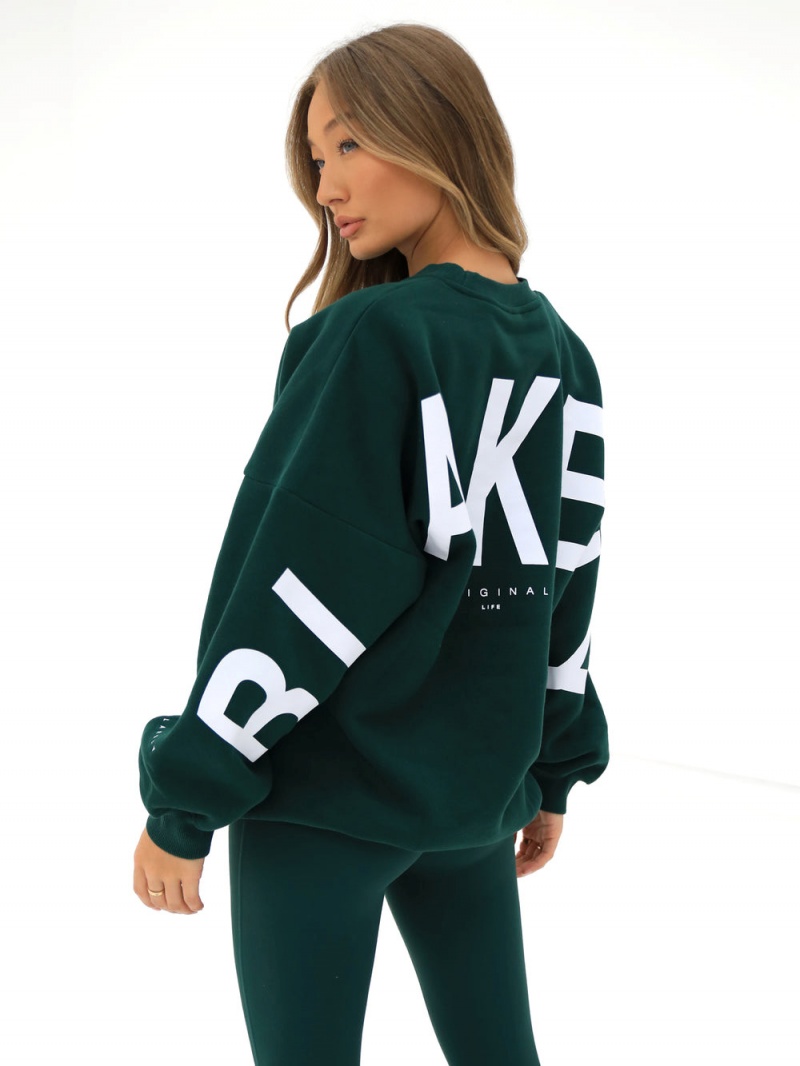 Forest Green Blakely Isabel Oversized Jumper | GQEY-65349