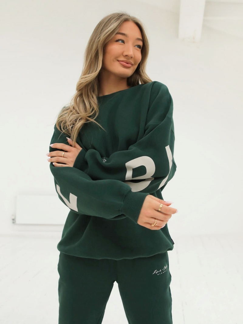 Forest Green Blakely Life & Style Isabel Oversized Jumper | QSNF-63250