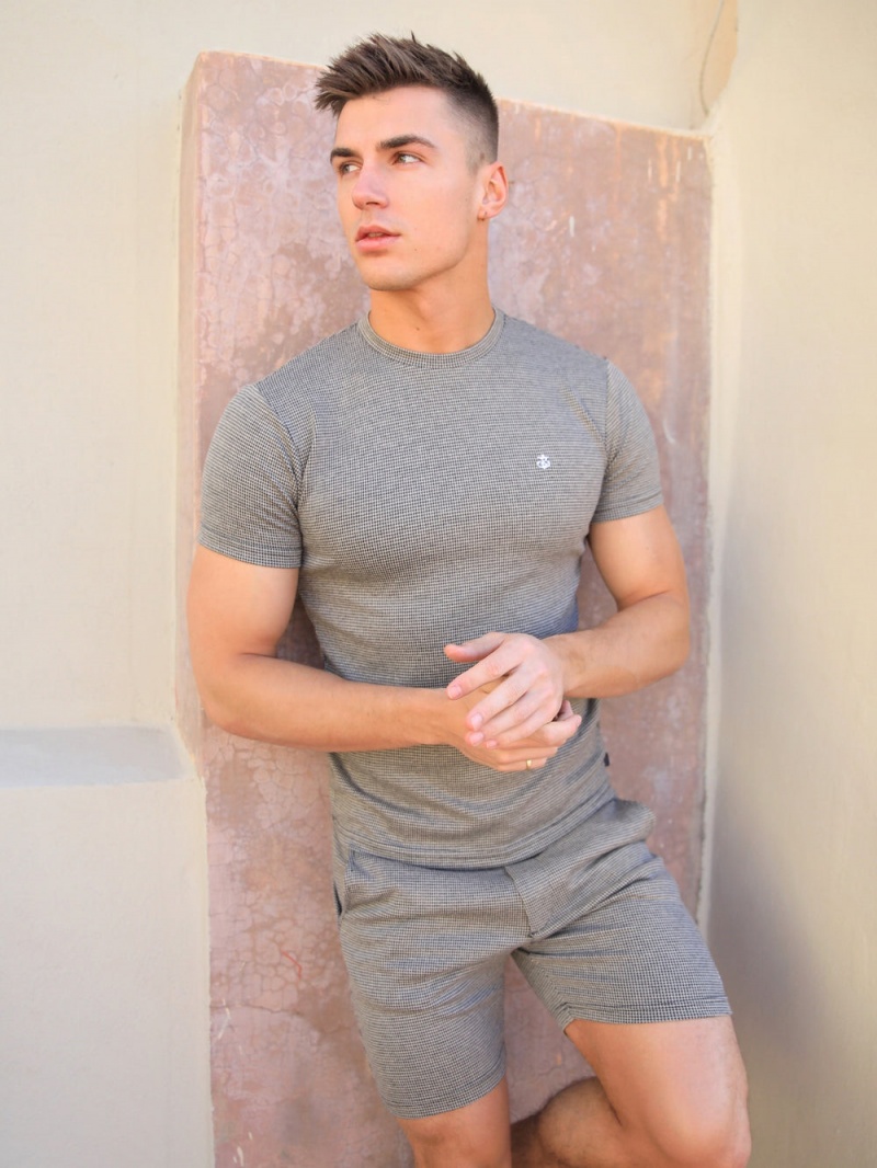 Gold Blakely Midar Check T-Shirt | YADP-86041