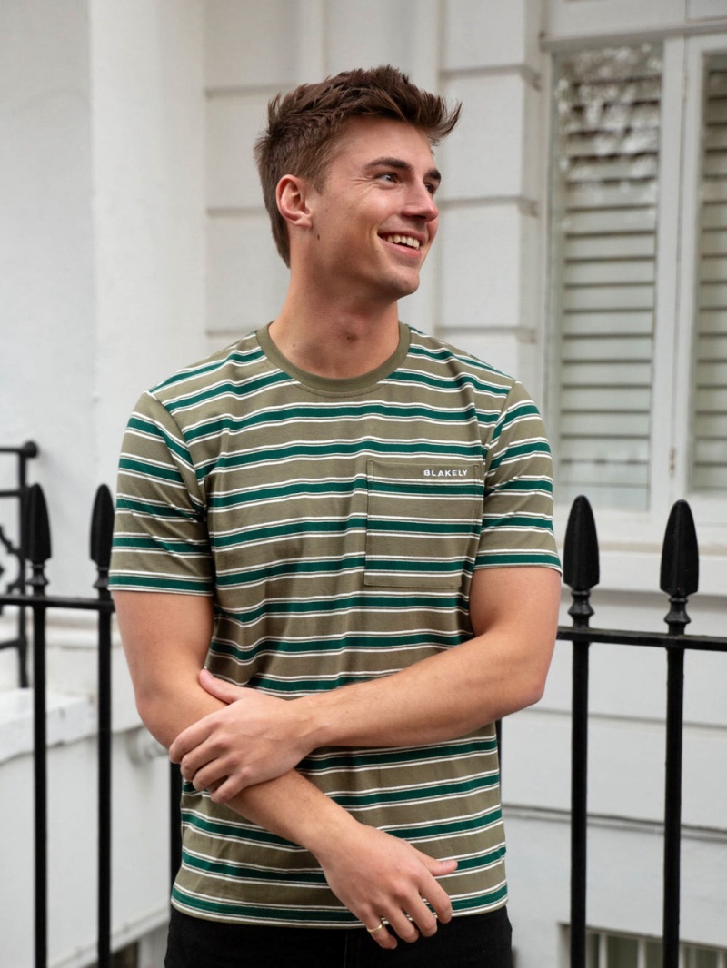 Green Blakely Alban Relaxed T-Shirt | HGAZ-04931