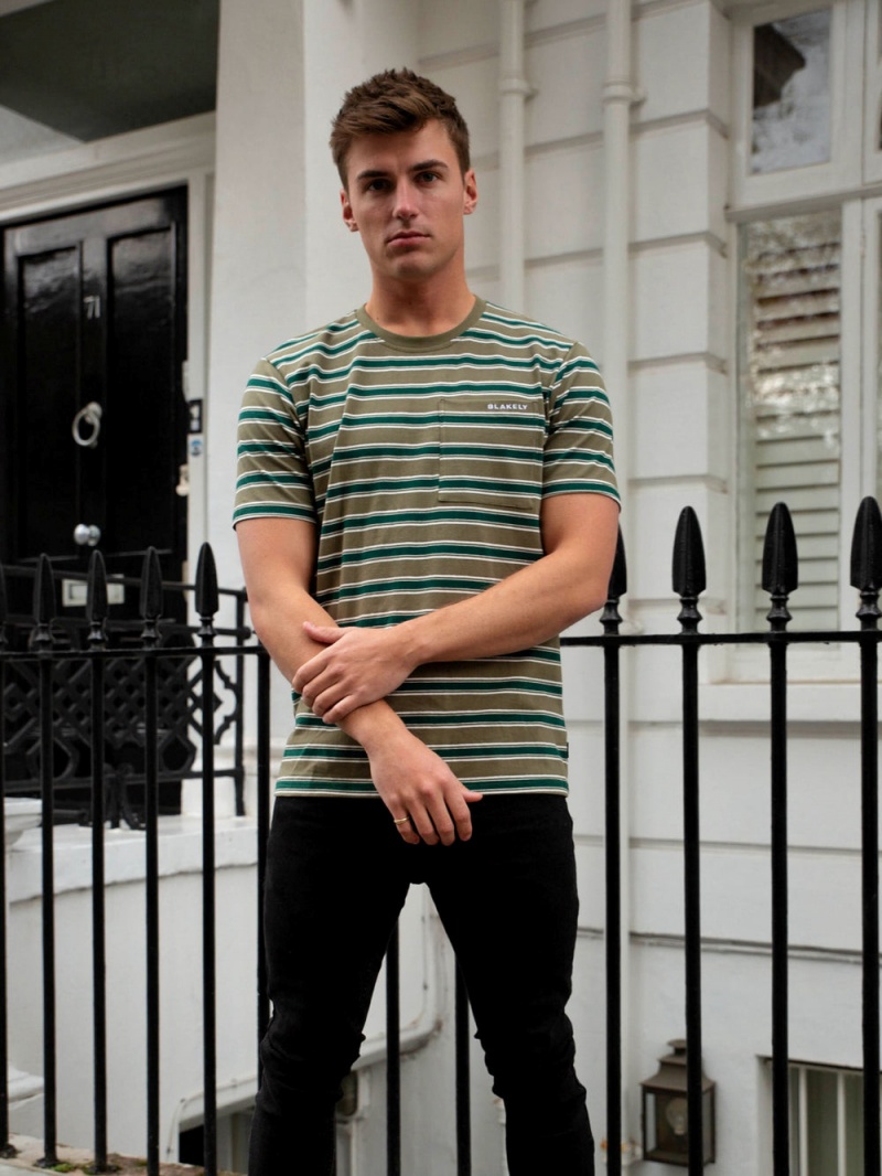 Green Blakely Alban Relaxed T-Shirt | HGAZ-04931