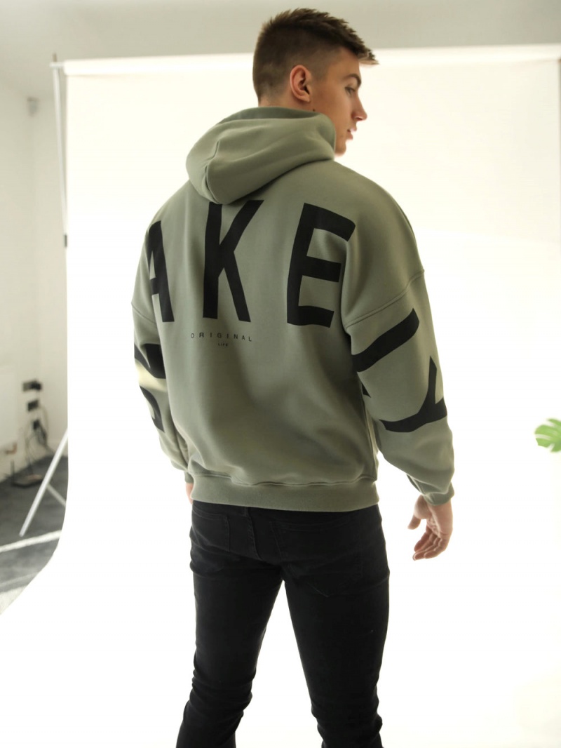 Green Blakely Idris Oversized Hoodie | EZVX-94823