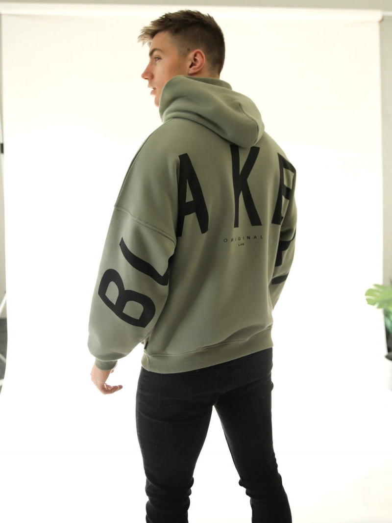 Green Blakely Idris Oversized Hoodie | EZVX-94823