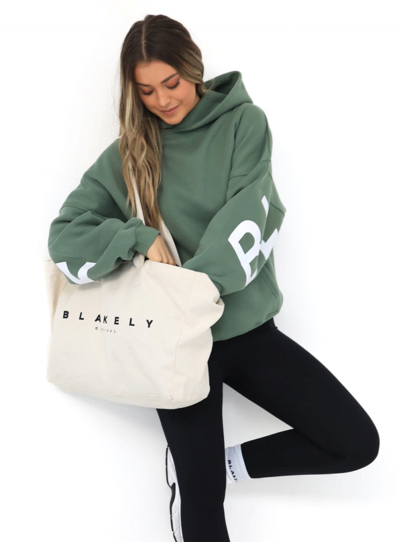 Green Blakely Isabel Oversized Hoodie | SAKP-53127